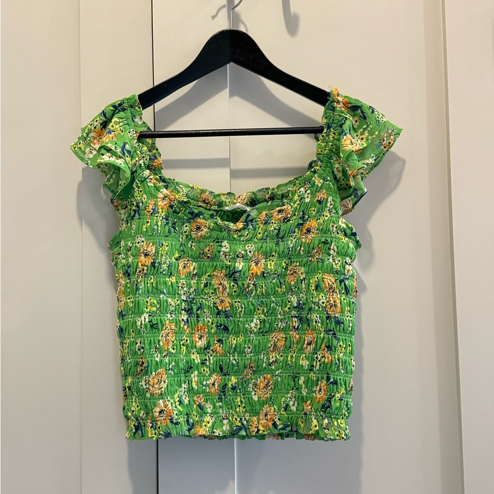 lush green floral top